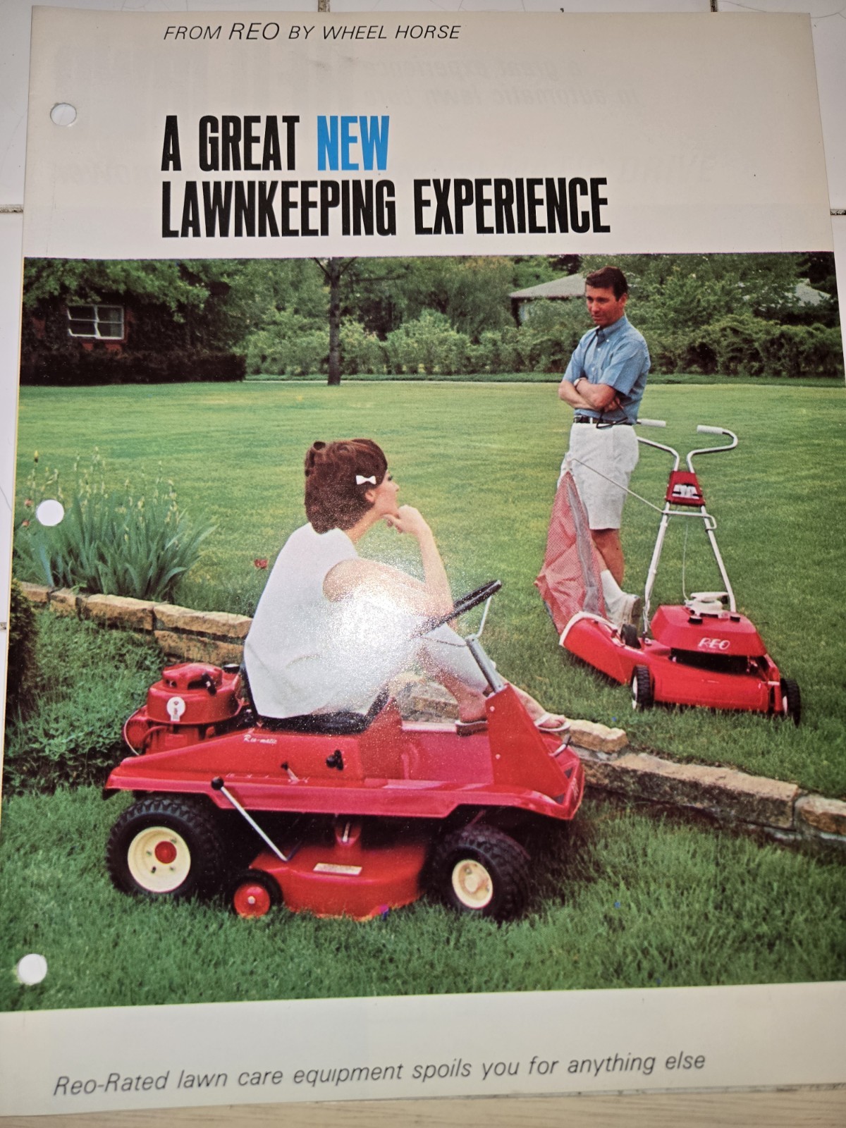 REO WHEEL HORSE DEALER BROCHURE FOR RIDING MOWERS ROTARY MOWERS LAWN SKIFF