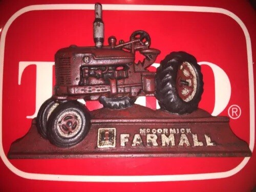 Farmall Doorstop Farmer Ranch Combine Plow Decoration Home Office Work Decor USA
