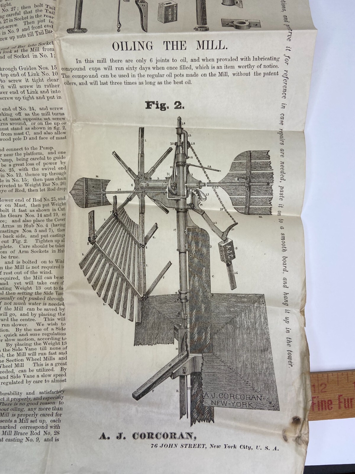 RARE ARCHIVE Letters EPHEMERA Billheads etc – Andrew Corcoran Wind Mills NY 1883
