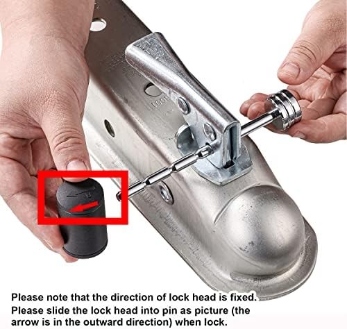 Trailer Tongue Coupler Lock Adjustable Trailer Coupler Pin Lock, Dia 1/4 Inch, 3