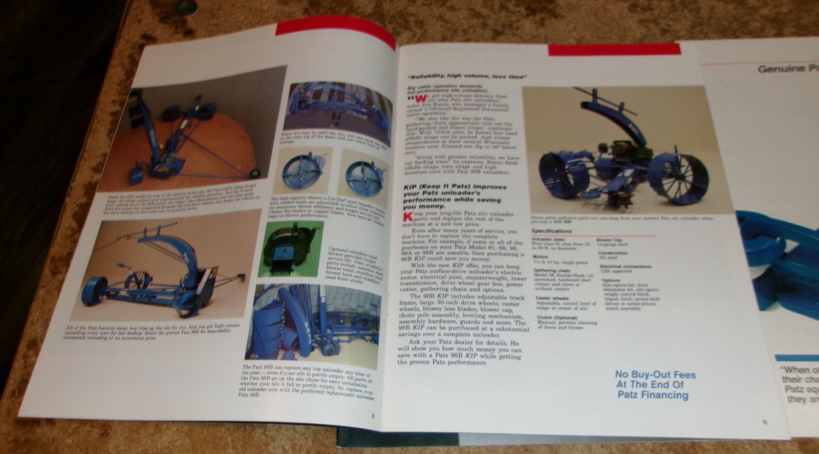 3-lot 1990&rsquo;s patz equipment brochures in good shape used