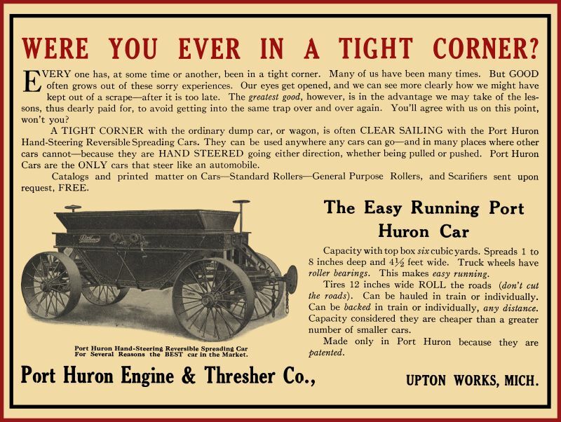 1914 Port Huron Engine & Thresher NEW Metal Sign: Reversible Spreading Car
