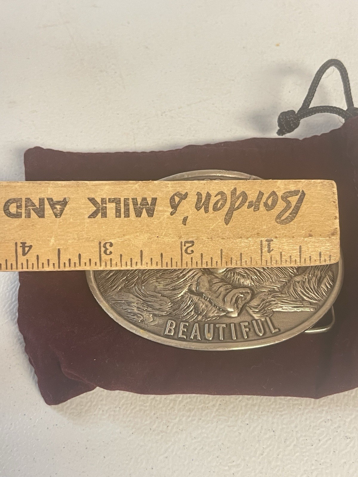 National Pork Producers Council Hogs Are Beautiful 1975 Belt Buckle Pigs Vintage