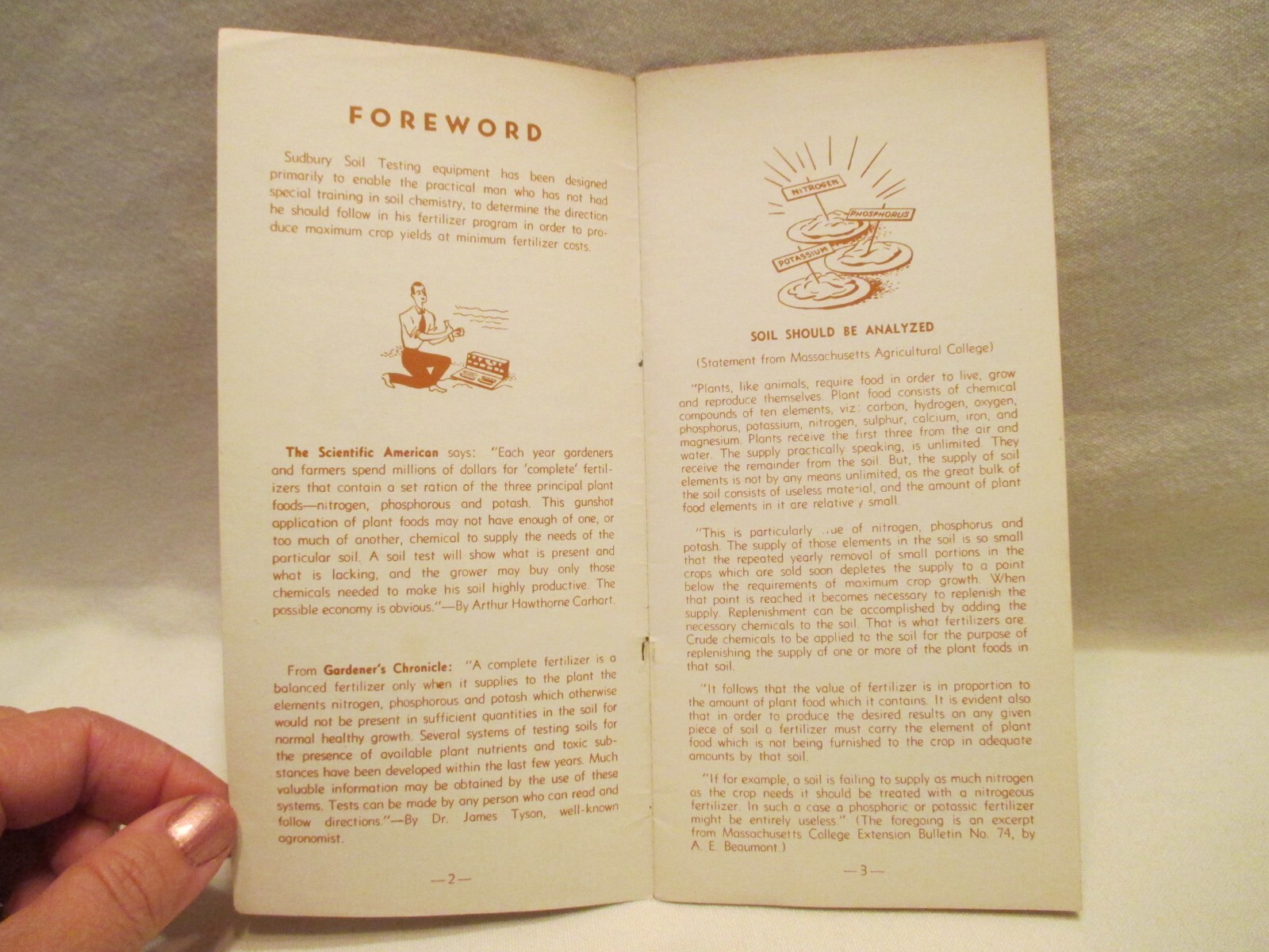 Instructions for Soil Testing-Sudbury Garden Soil Test Kit Vintage Booklet