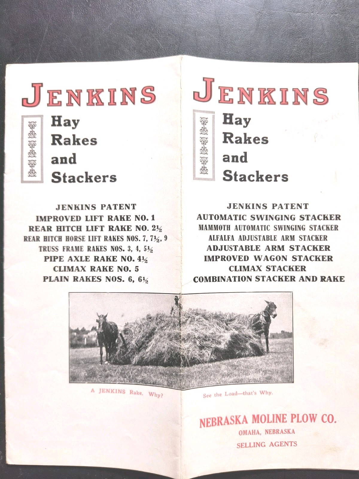 1910s Jenkins Hay Rake Moline NB Farm Dealer Sales Brochure Advertising