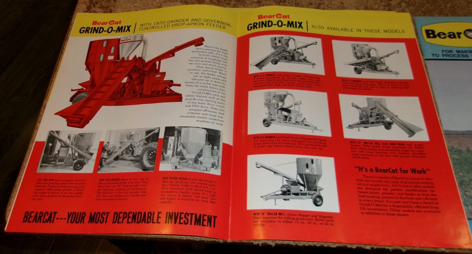 3-lot 1960&rsquo;s-70&rsquo;s bearcat grinder/mixer brochures in good shape used