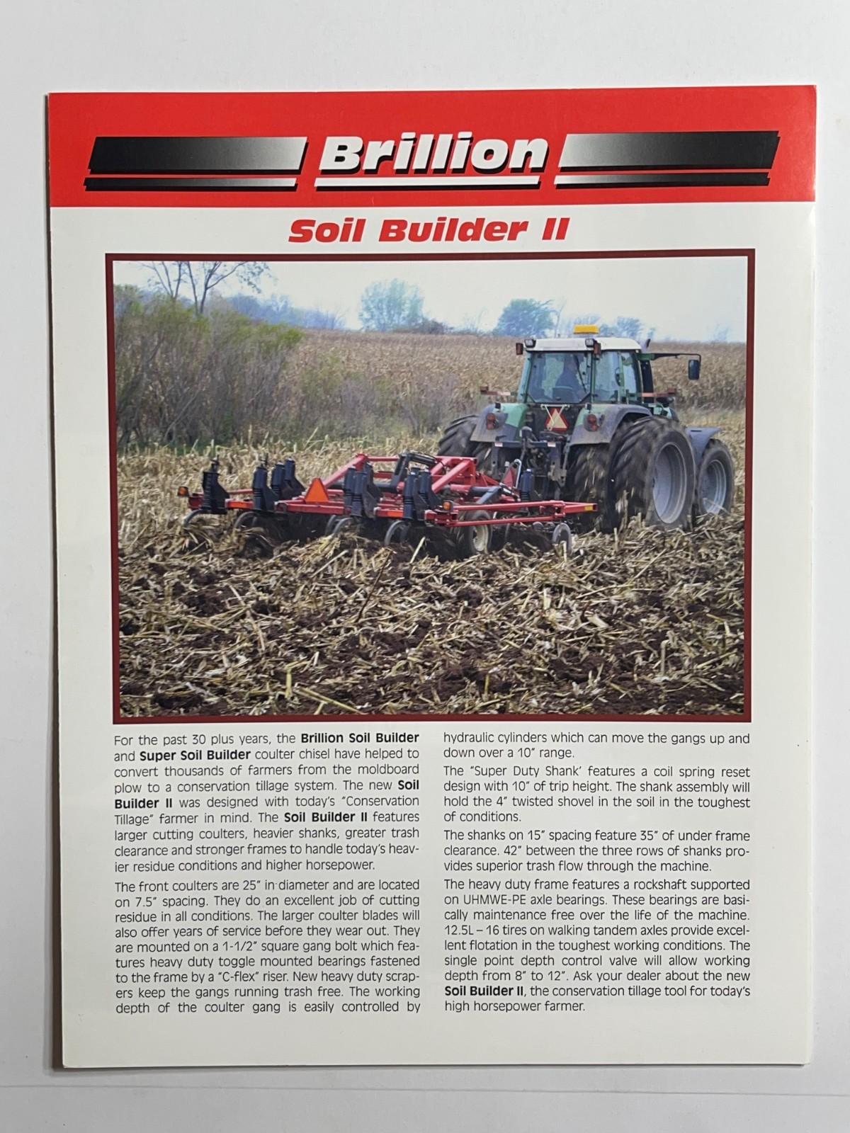 Brillion Soil Builder II Models – Sales Brochure *Showroom Dealer Item*