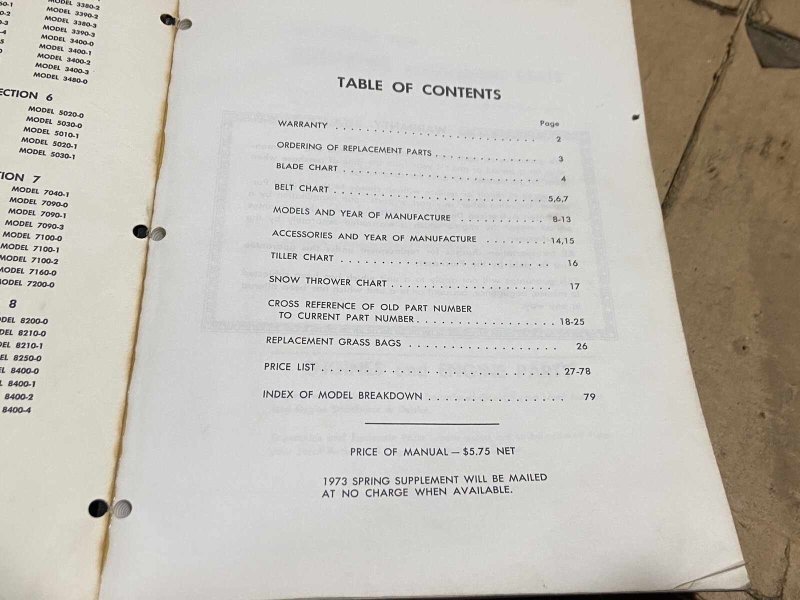 1973 Yard-Man Service & Parts Manual w/ Illustrations – Push Mower, Tractor, Etc