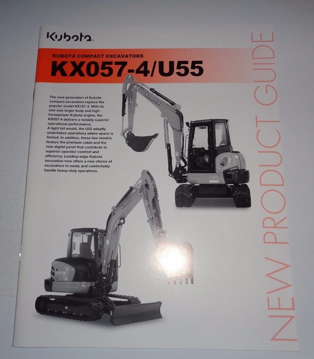 *Kubota KX057-4/U55 Compact Excavator New Product Guide Sales Brochure catalog
