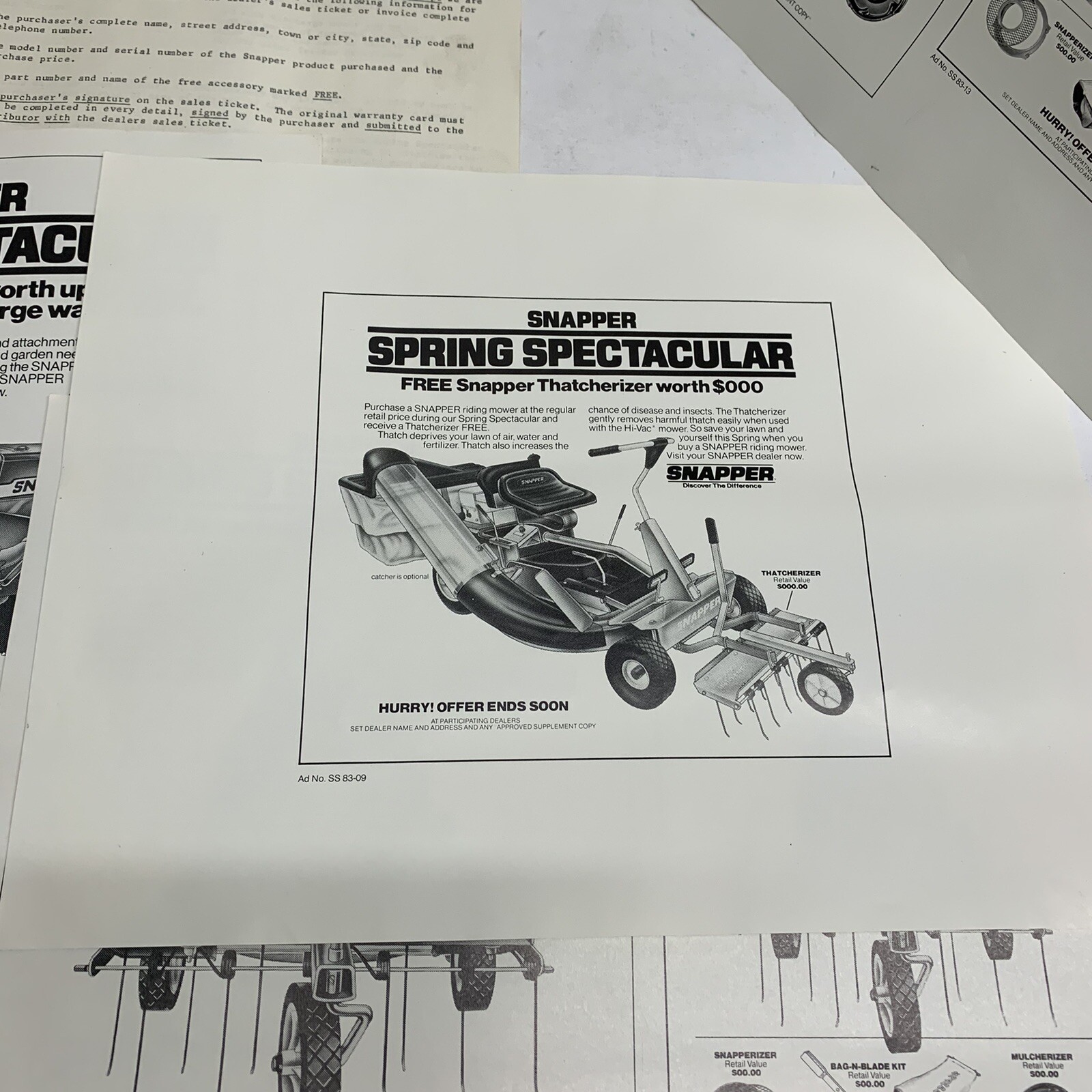 1983 Print Ads of Snapper Tractor Mower And Tiller Radio Ads Vintage Rare