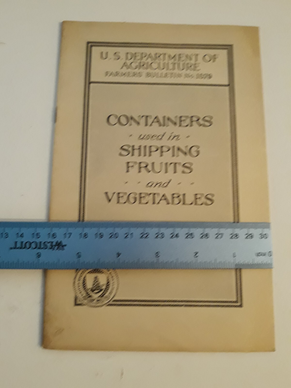 Vtg 1934 Containers used in shipping fruits and vegetables 1579 bulletin j10