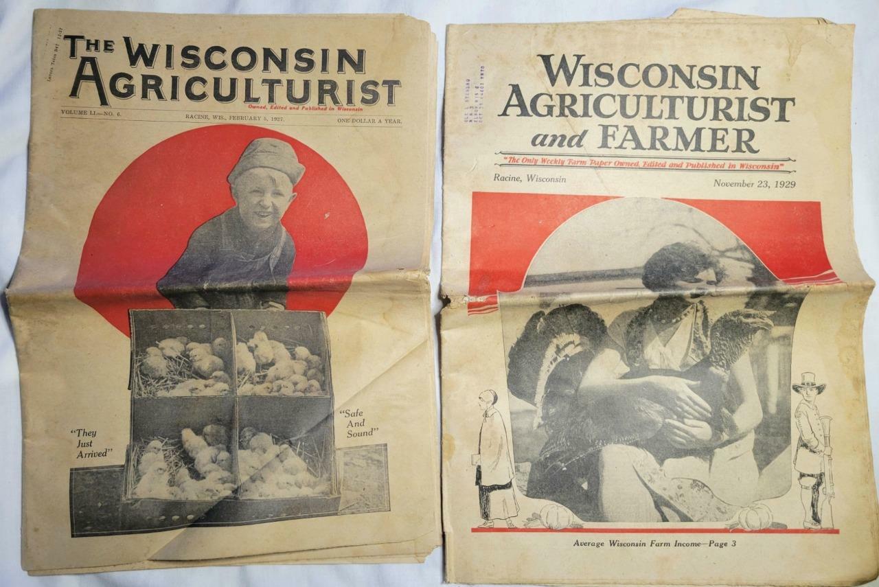Vintage Wisconsin Agriculturist and Farmer Newspaper 1927 1929 Issues Racine Wi.