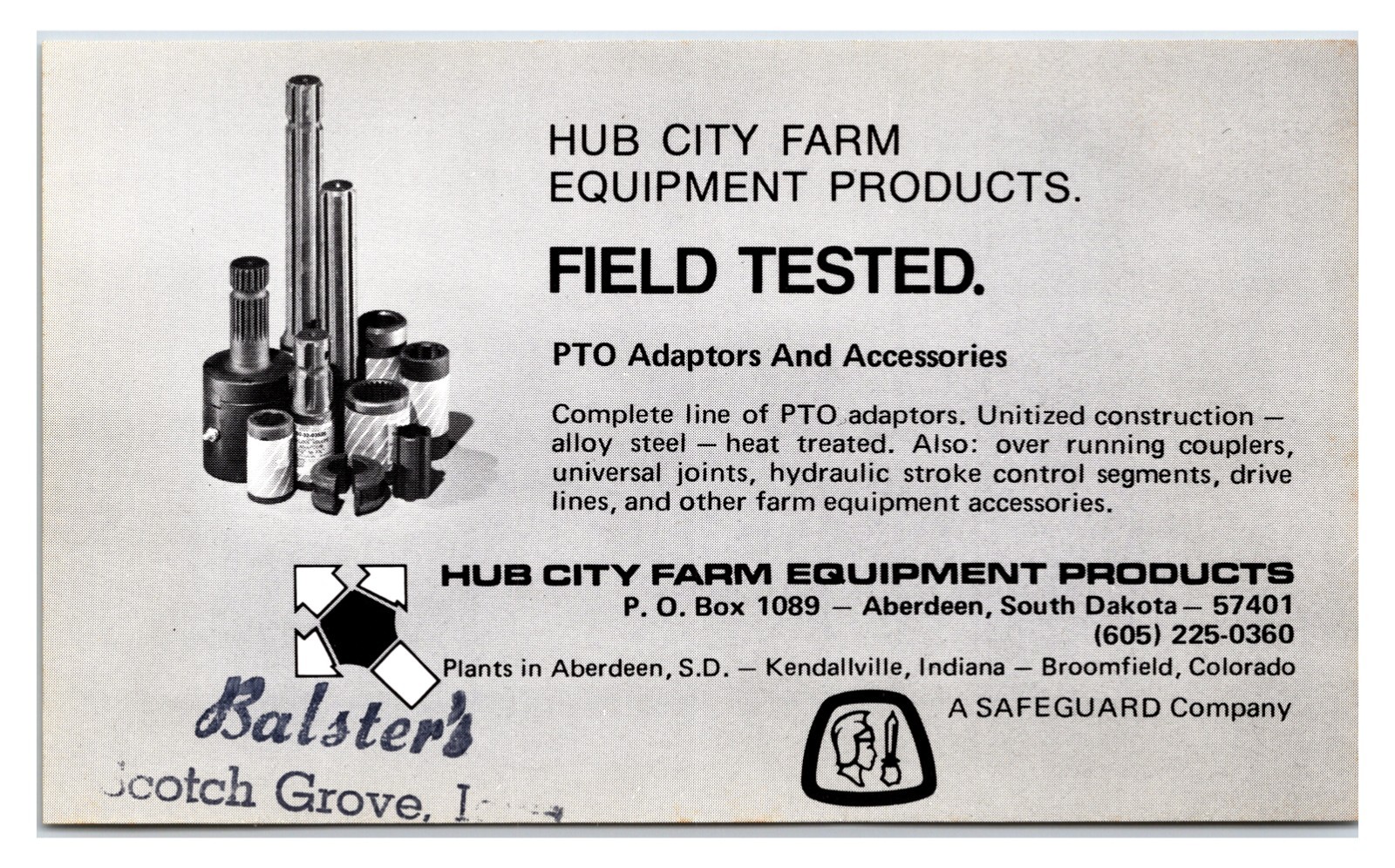 Hub City Farm Equipment Original Print Ad (5in x 3in) – Print Advertisement