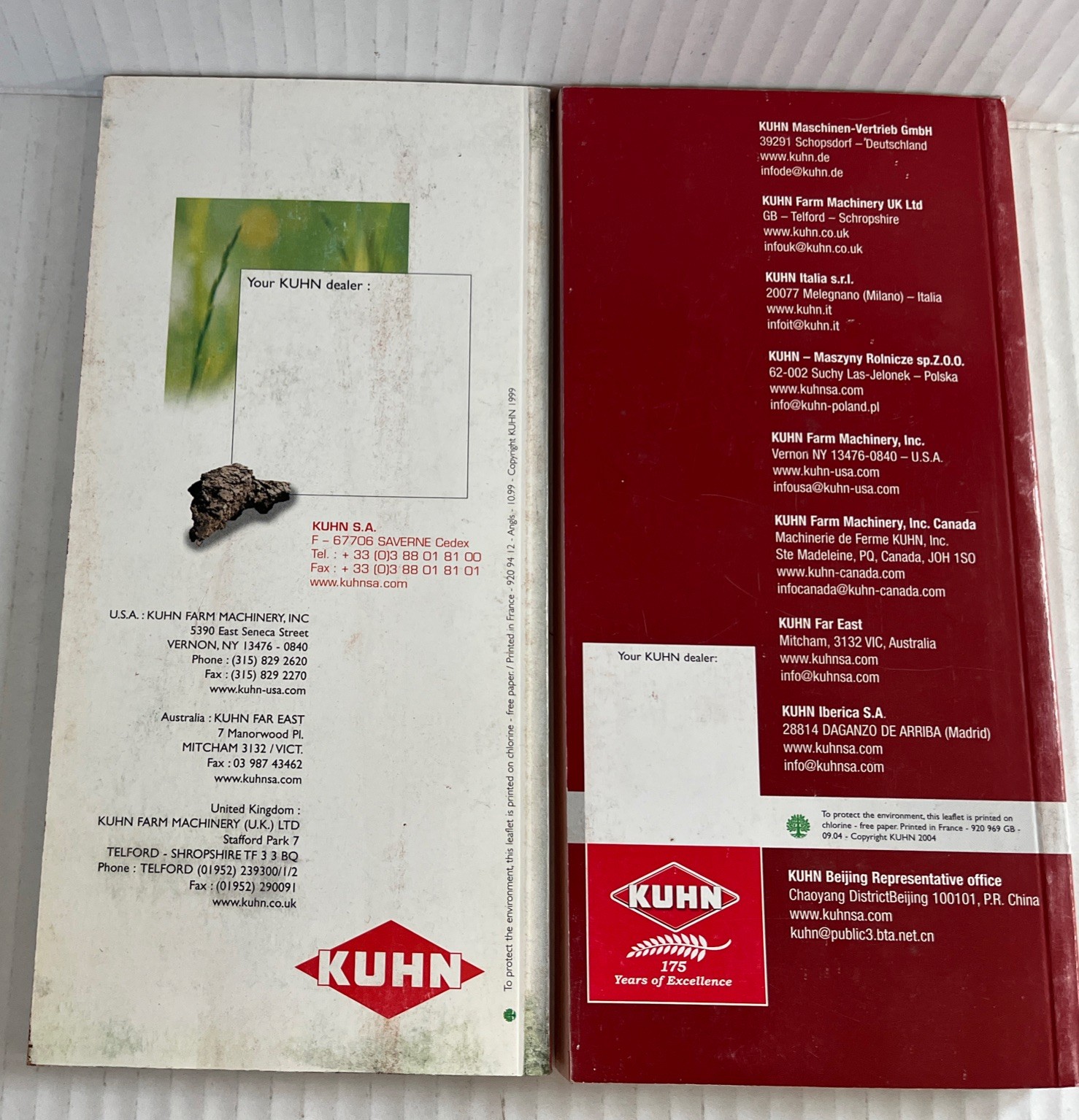 Kuhn Farm Machinery Sales Brochures 2000 And 2005
