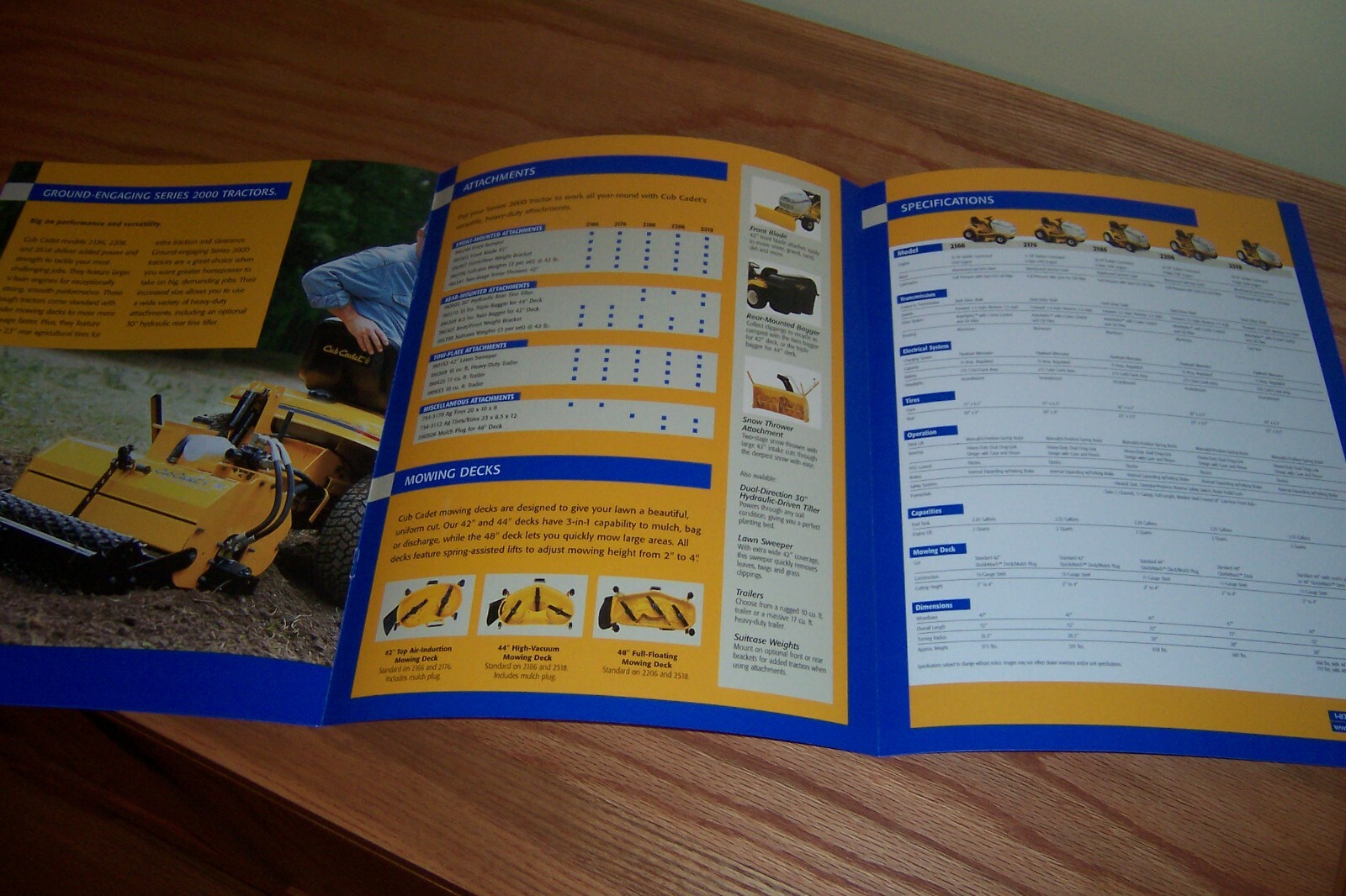 2001 CUB CADET 2000 Series tractor LITERATURE #773-2218