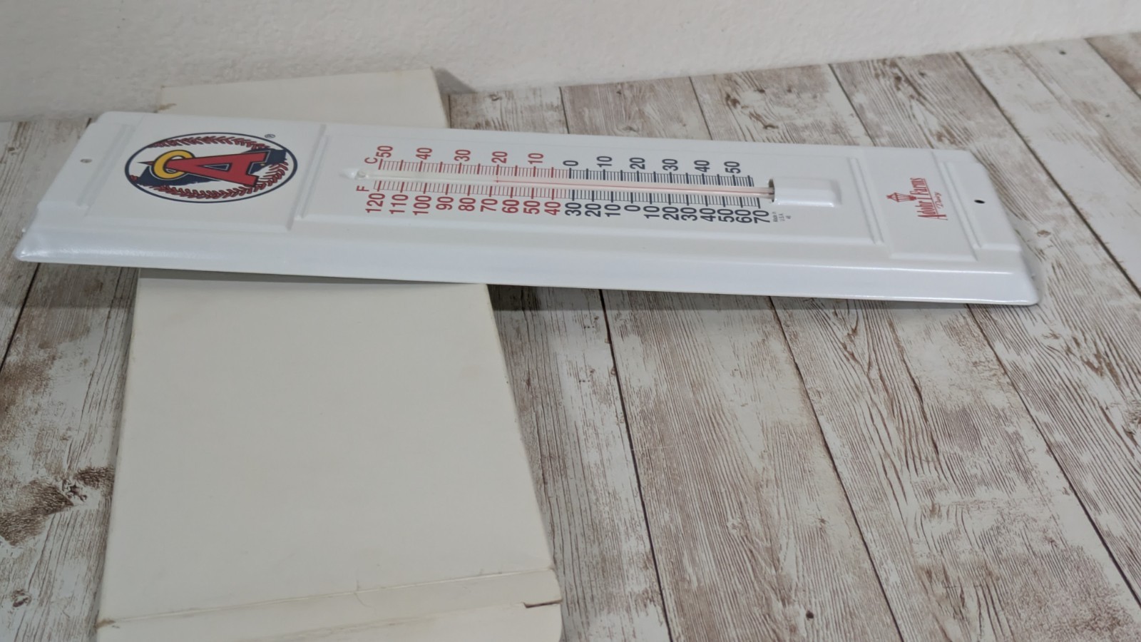 Vintage CALIFORNIA ANGELS Promotional THERMOMETER with ADOHR FARMS DAIRY USA