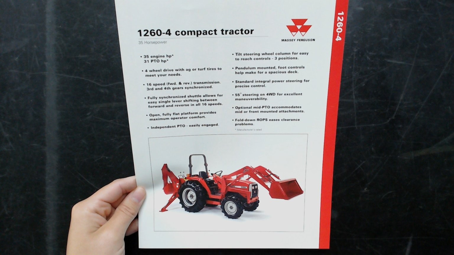 Massey Ferguson 1260-4 Compact Tractor Brochure Vintage Agricultural