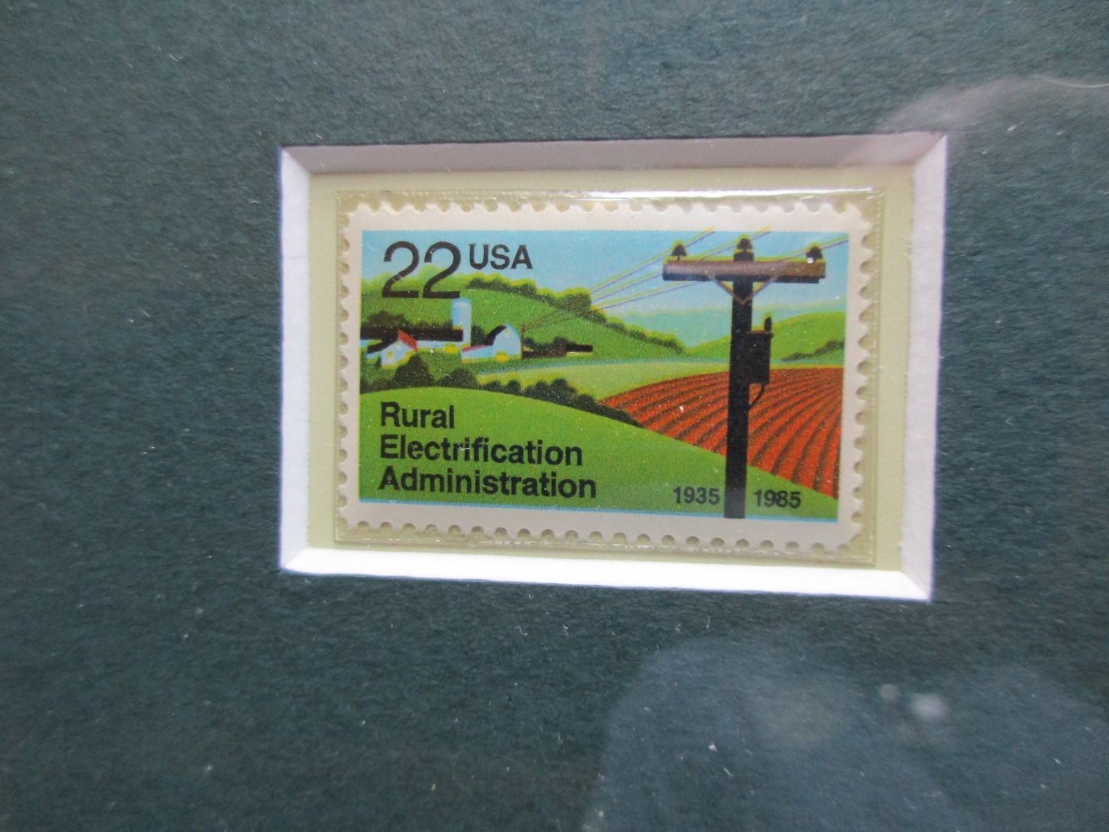 RURAL AMERICA STAMPS AND FRAMED PRINT, JOHN DEERE TRACTOR FARM SCENE DAY-02264