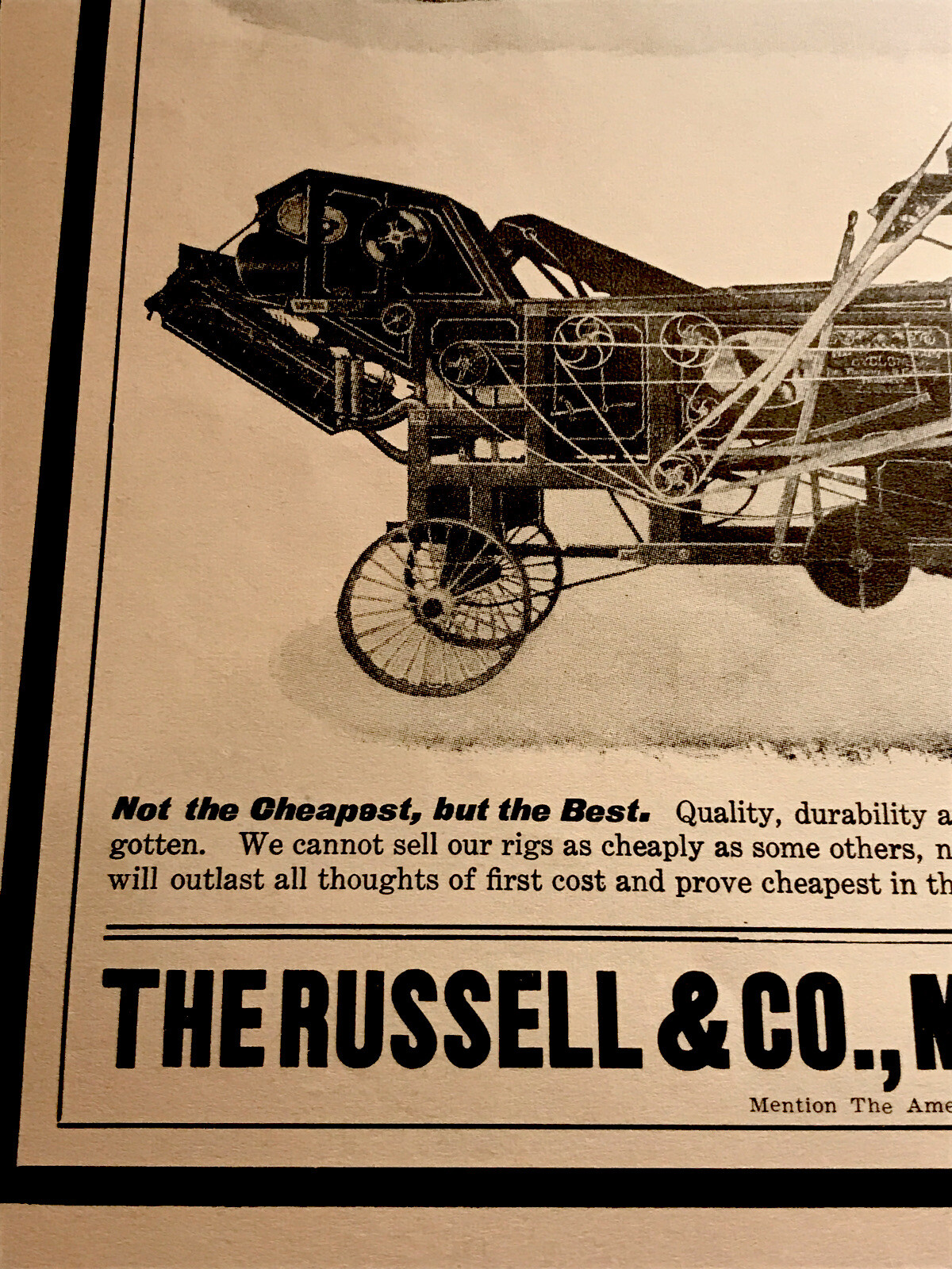 1906 Russell & Co Traction Engine Farm Implements Advertising – Massillon – Ohio