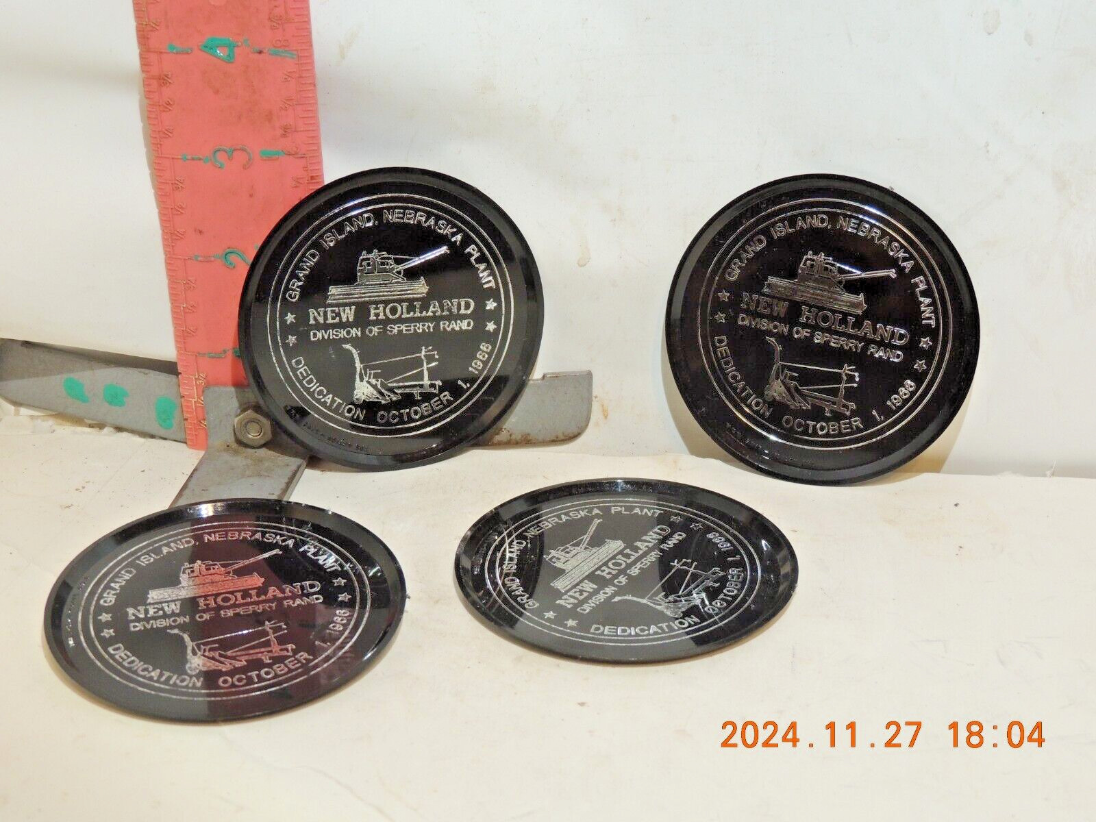 COASTERS FROM DEDICATION OF NEW HOLLAND&rsquo;S GRAND ISLAND, NEBRASKA PLANT-1986