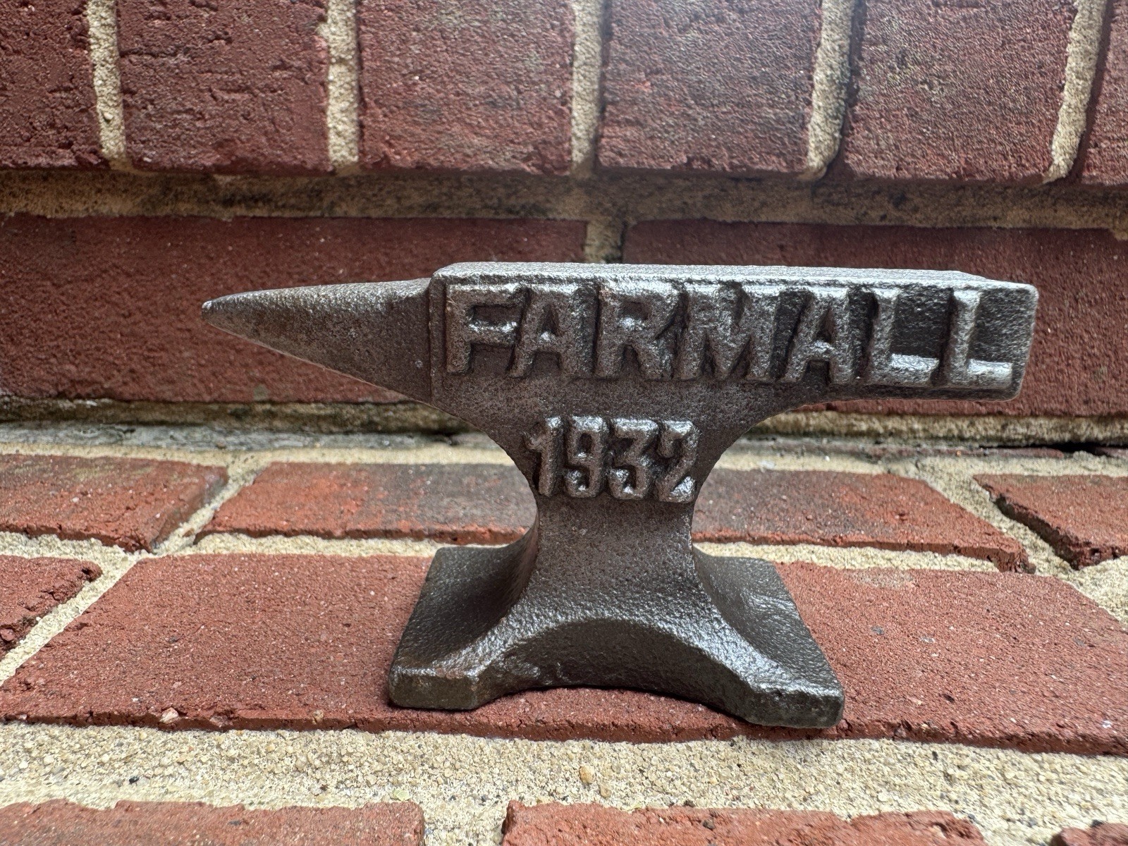 FARMALL 1932 Cast Iron Embossed Mini Anvil – Blacksmith Farm Tractor