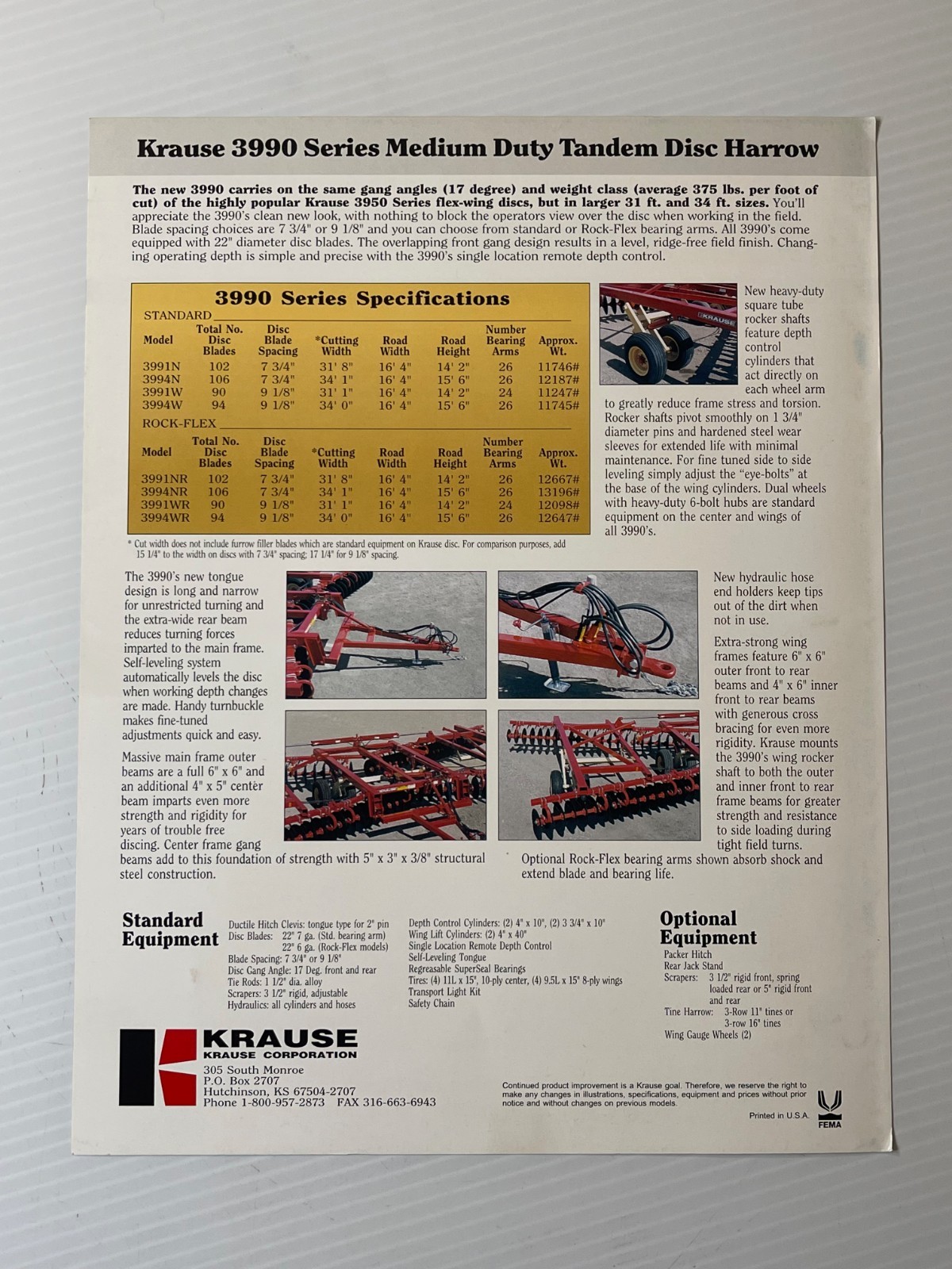 1980s Tandem Dis Harrow 3 Section – Original Dealer Sales Brochure (Dated 1980s)