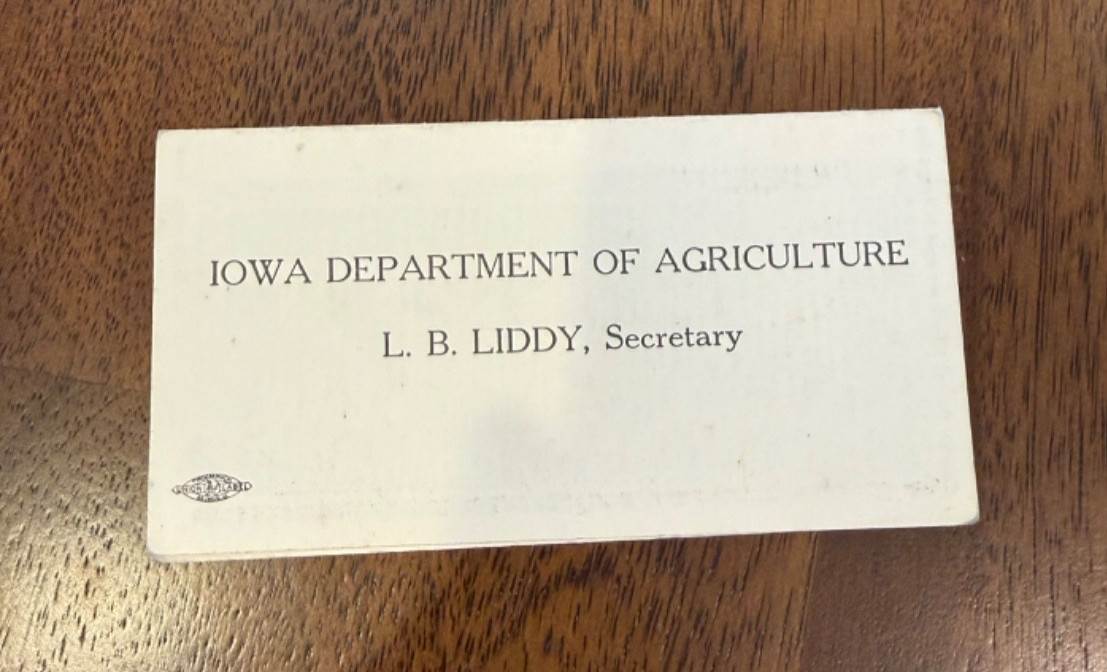Iowa Department of Agriculture County Serial Numbers and Mileage to Des Moines