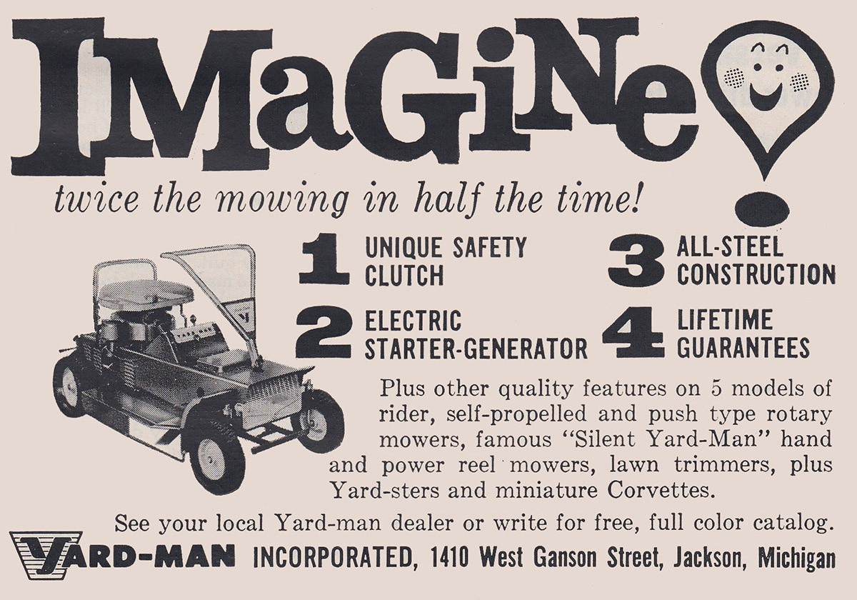 1961 Yard Man Mower: Imagine Twice the Mowing Vintage Print Ad
