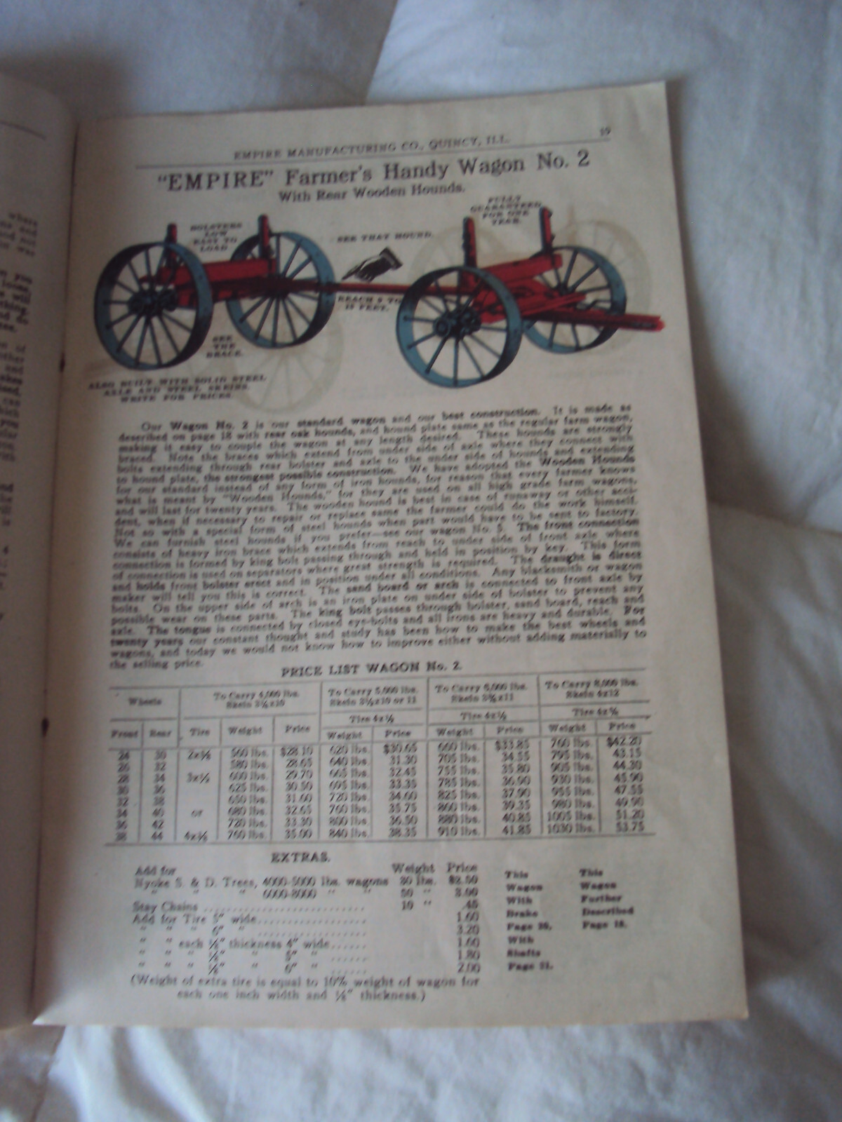Empire Steel Wheels Catalog No 20 ca 1900 44 page Softbound Quincy IL