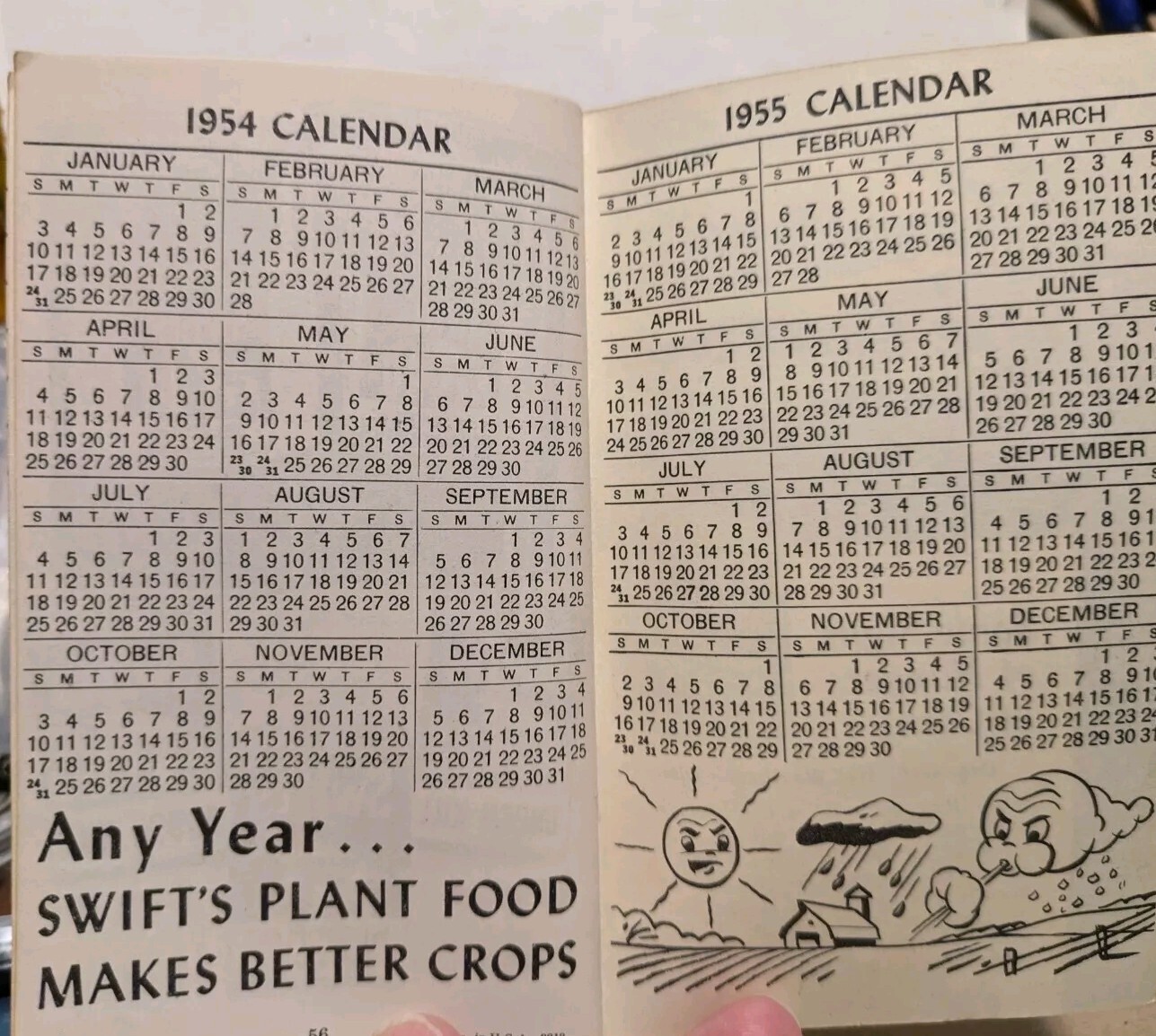 1954-1955 Swift&rsquo;s Plant Food Service Red Steer Memo Book Vigoro Brimm Gold Bear