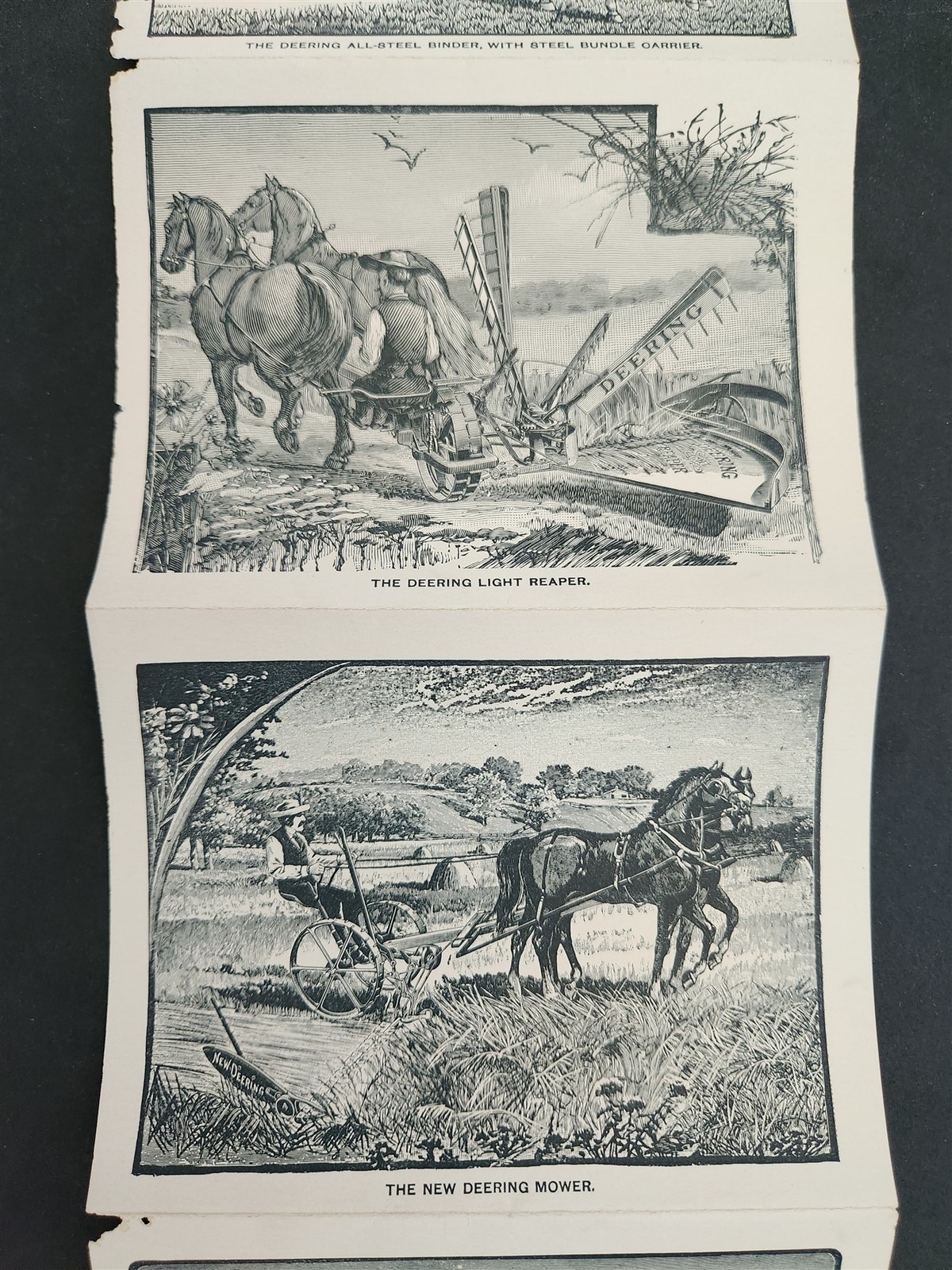 1888 antique Wm DEERING & Co chicago il AD SOUVENIR Brochure Harvest Machinery