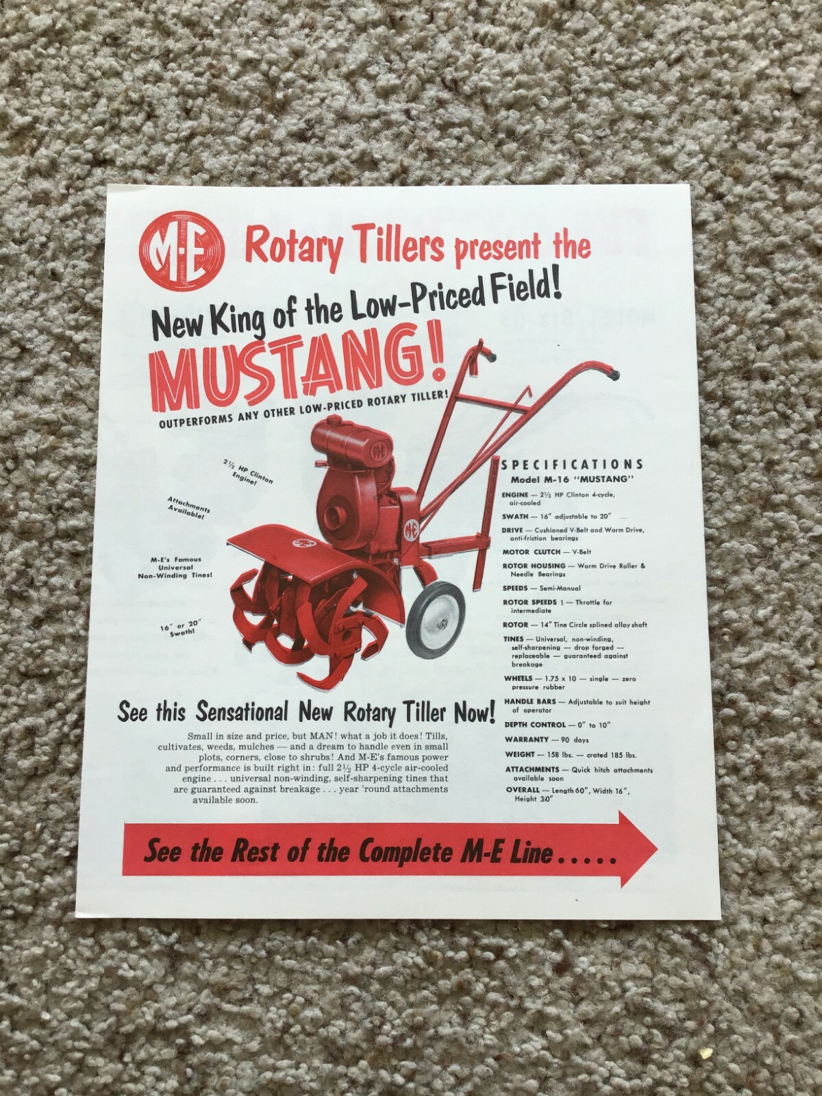 1953 Milwaukee Rotary Tillers, original sales literature.
