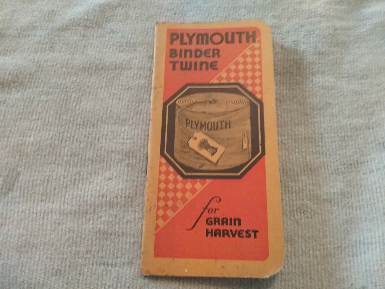 1934-35 Plymouth Binder Twine Memorandum Tractor Record BOOKLET RARE UNUSED