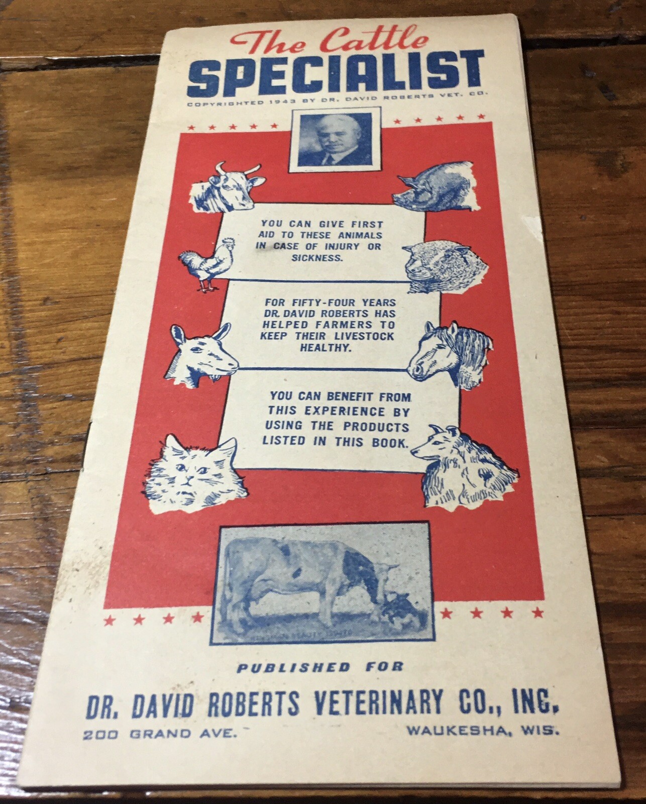 The Cattle Specialist (1943) Ag Pamphlet, David Roberts Vet Co