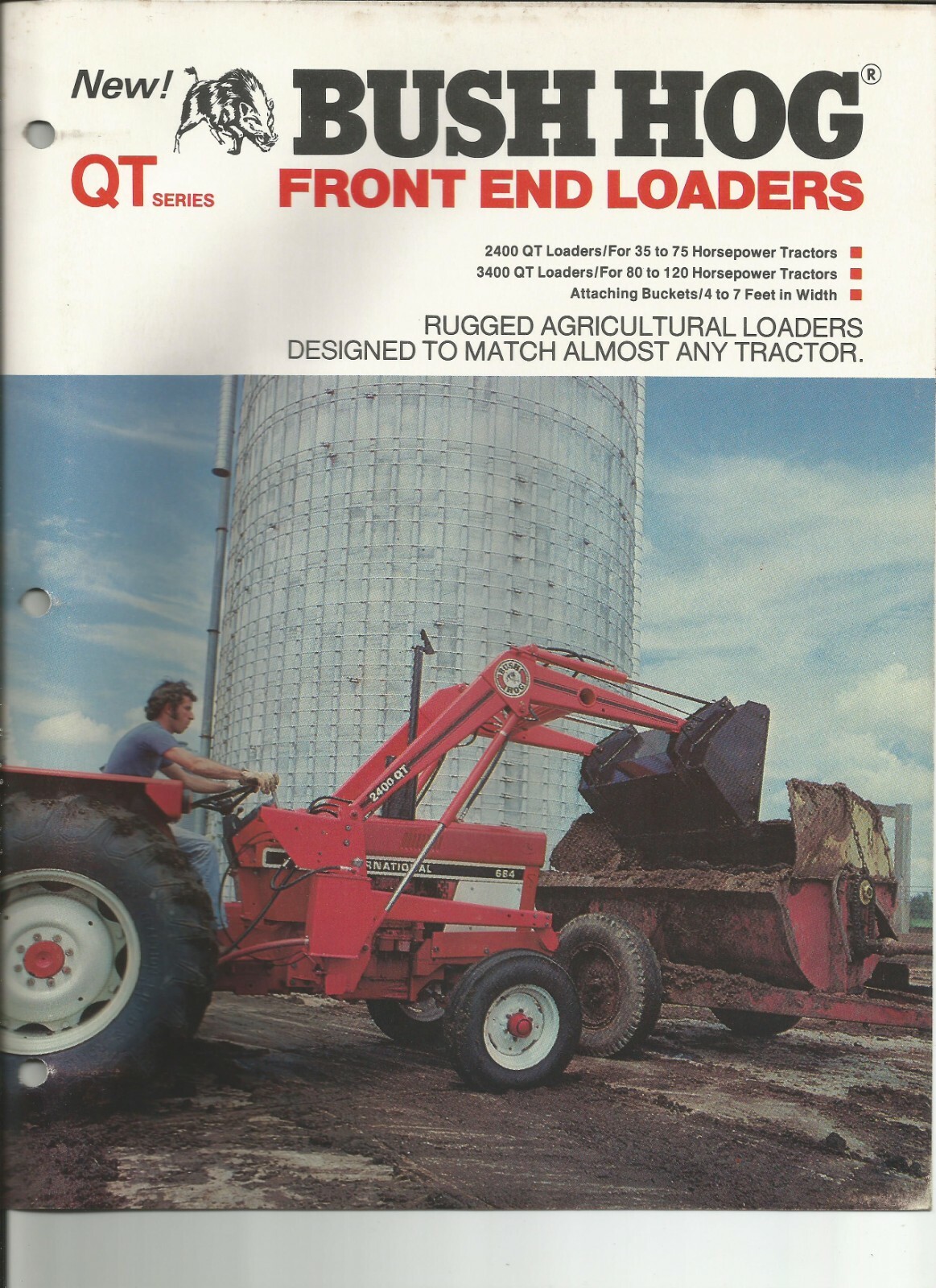 One(1) Bush-Hog QT Series Front End Loader Dealer Sales Specs Accessory Brochure