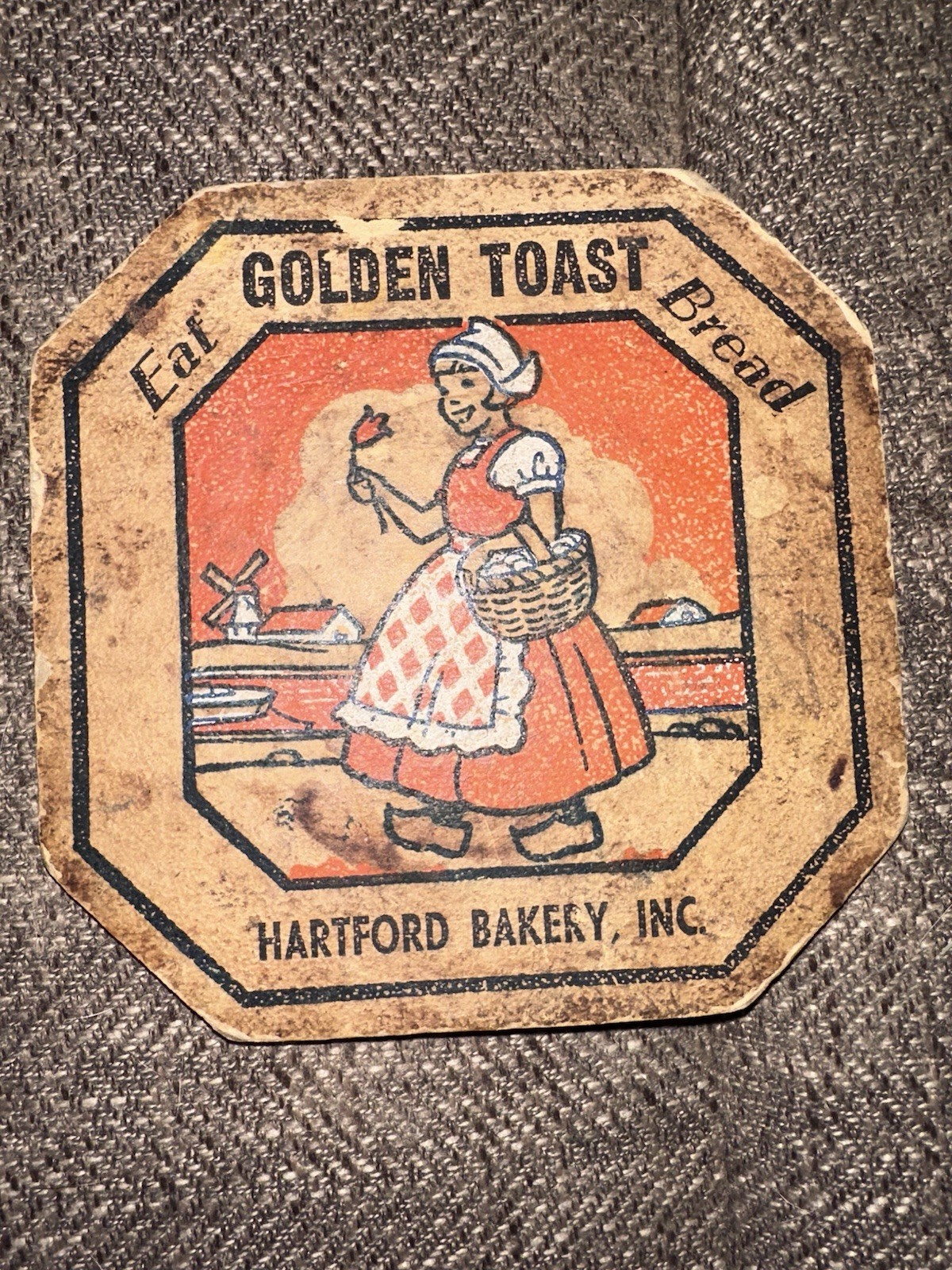 Vintage Trivet Hartford Bakery Hot Pads-Dutch Boy & Girl Theme-Set 4 Eat Bread