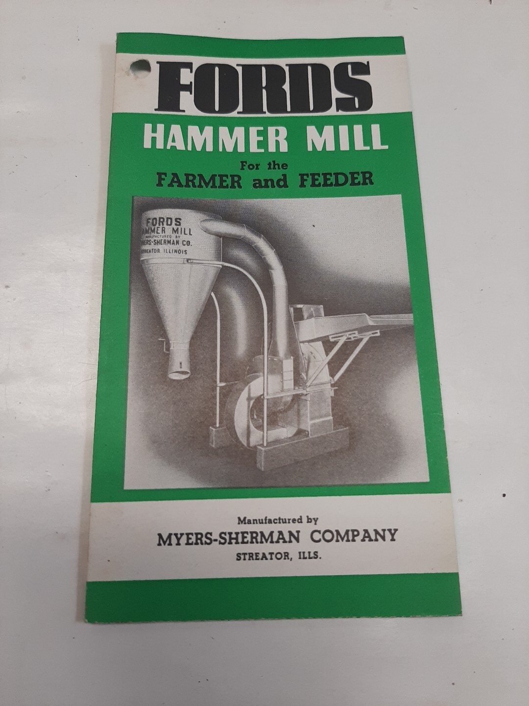 c.1940s Myers-Sherman Co Fords Hammer Mill Brochure Vintage