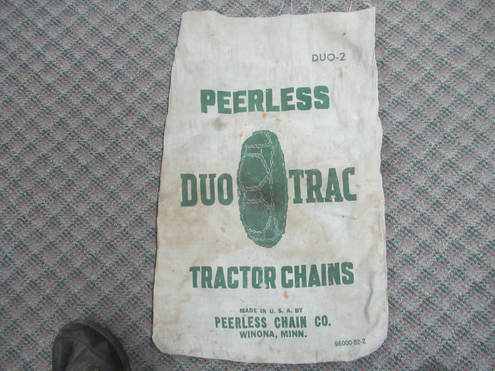 cloth bag peerless DUO TRAC tractor chains winona minnesota peerless chain co.