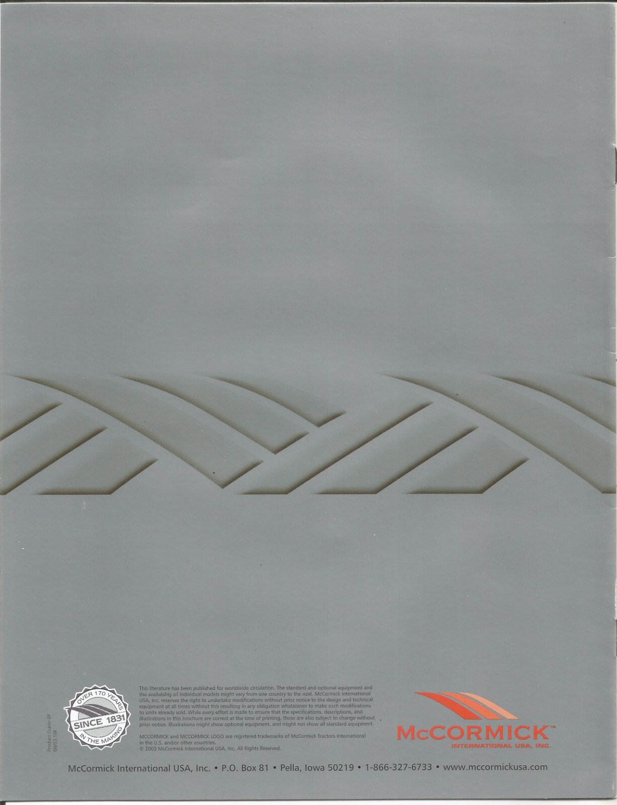 Original 08/2003 McCormick Product Line Sales Brochure 8P The Real McCormick