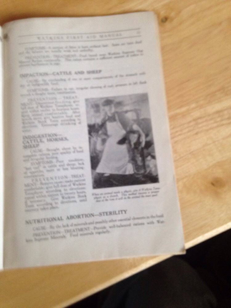 Vintage J Watkins First Aide Manual 1927 For Saving Livestock Losses