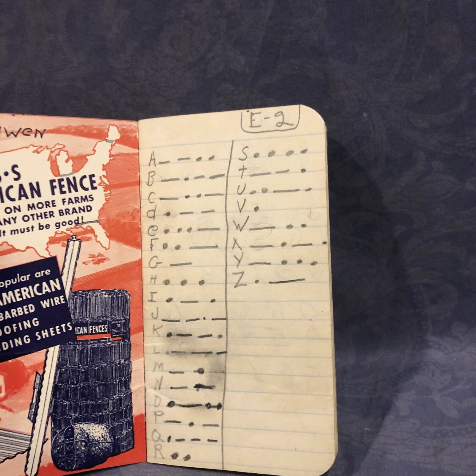 American Fence Memorandum Book From HW Ross Lumber Co, Chester SD 1940