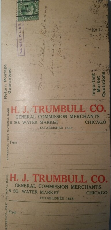 1933 H.J. Trumbull General Commission Merchants Poultry and Egg Prices Chicago