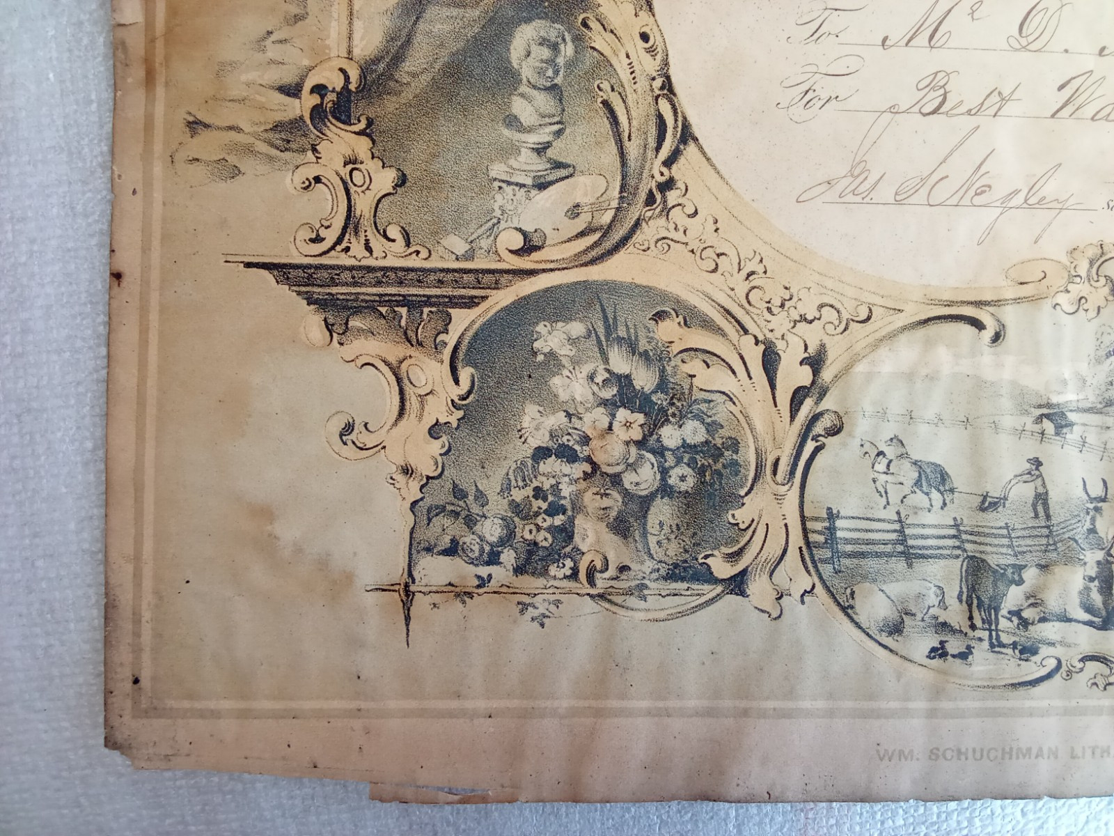 ANTIQUE 1860 ALLEGHENY PENNSYLVANIA AWARD BEST WASHING MACHINE AGRICULTURAL SOC.