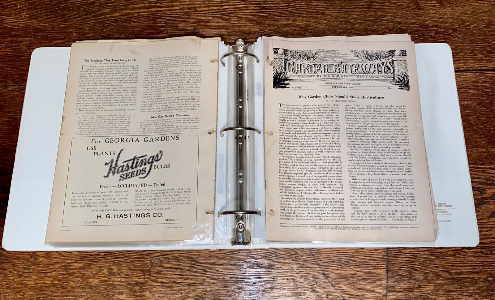 Vintage Collection of “Garden Gateways” Garden Club Of Georgia Advertisement.