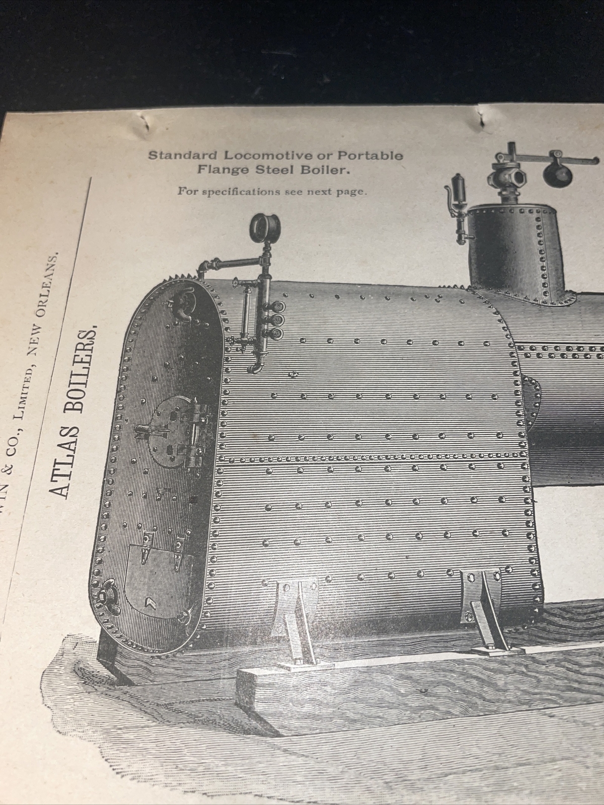 1891 Baldwin – Atlas Boiler – Farm Advertising – New Orleans