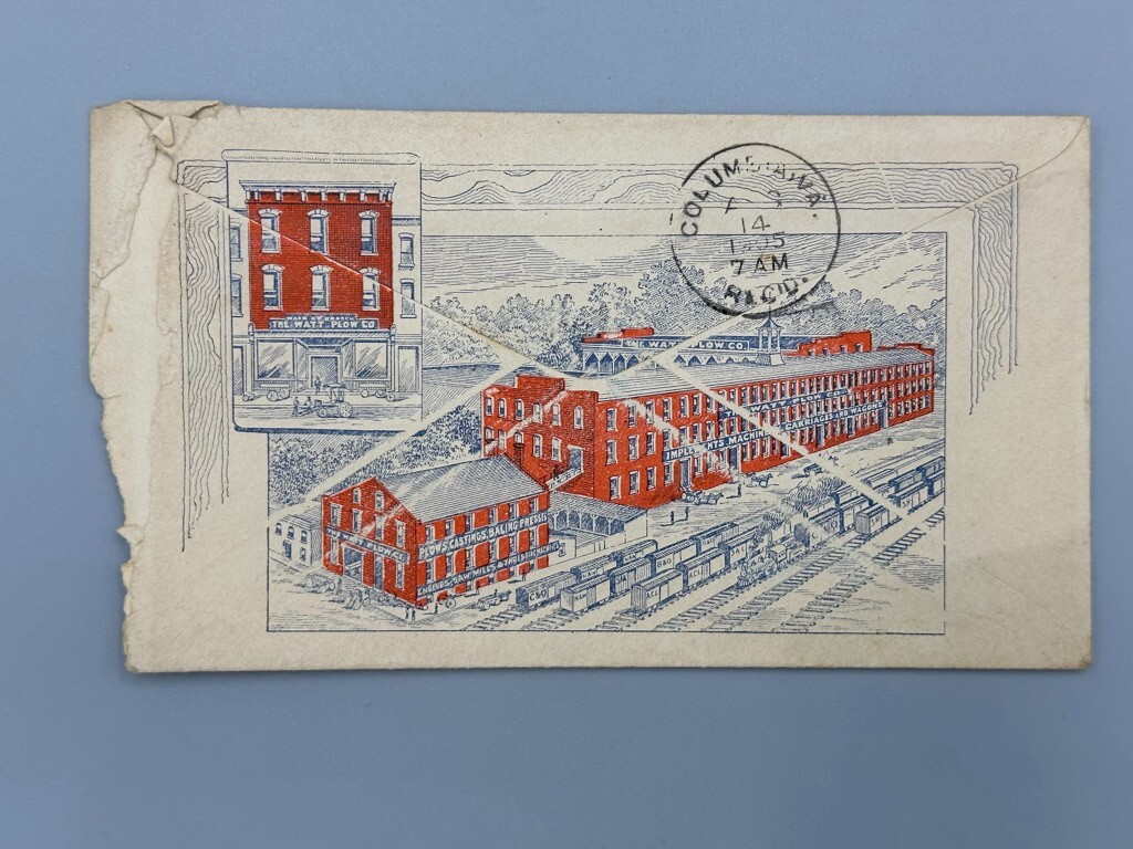 1905 WATT PLOW Postal Cover PEERLESS ENGINE Farm Advertising RICHMOND VA Envelop