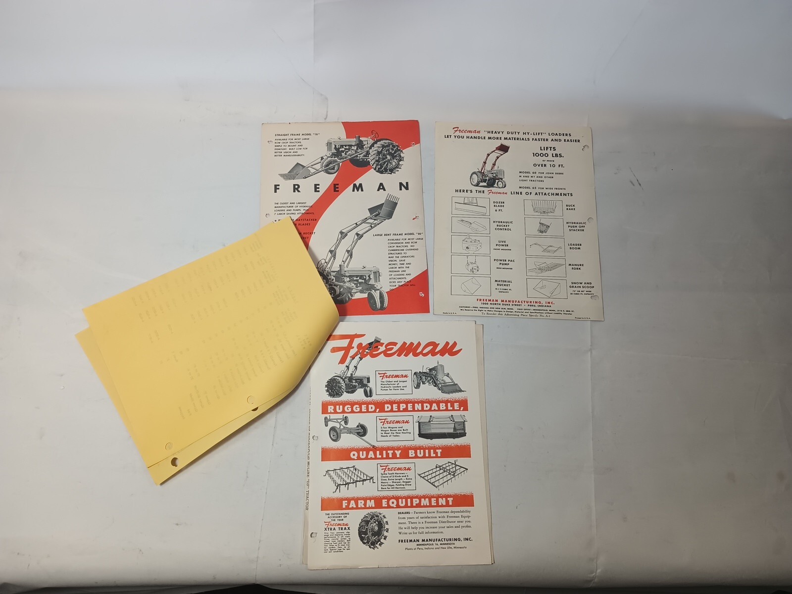 Lot Of Vintage Original Advertising Brochures Agriculture Freeman G94 3