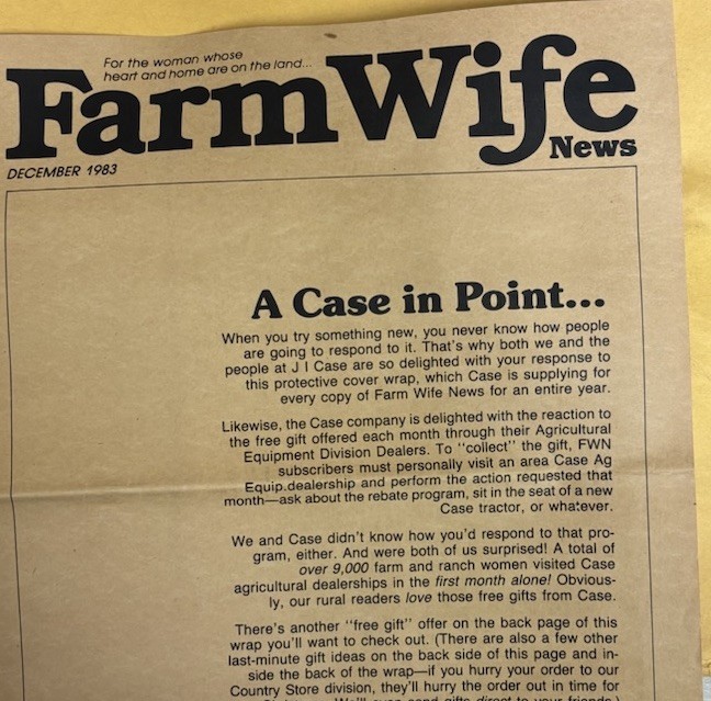 Vintage JI Case Keepsak Bag Racine Wis. Old No. 1 Train 1983 Farm Wife News