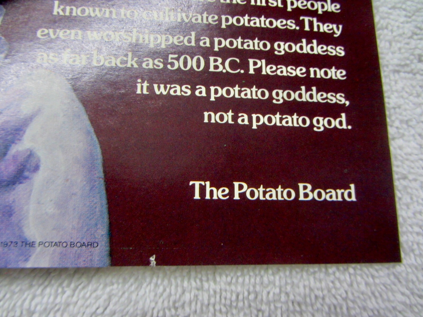 Vintage 1973 ALL ABOUT POTATOES Print POSTER 14.5&Prime; X 21.5&Prime; FUN Advertising!