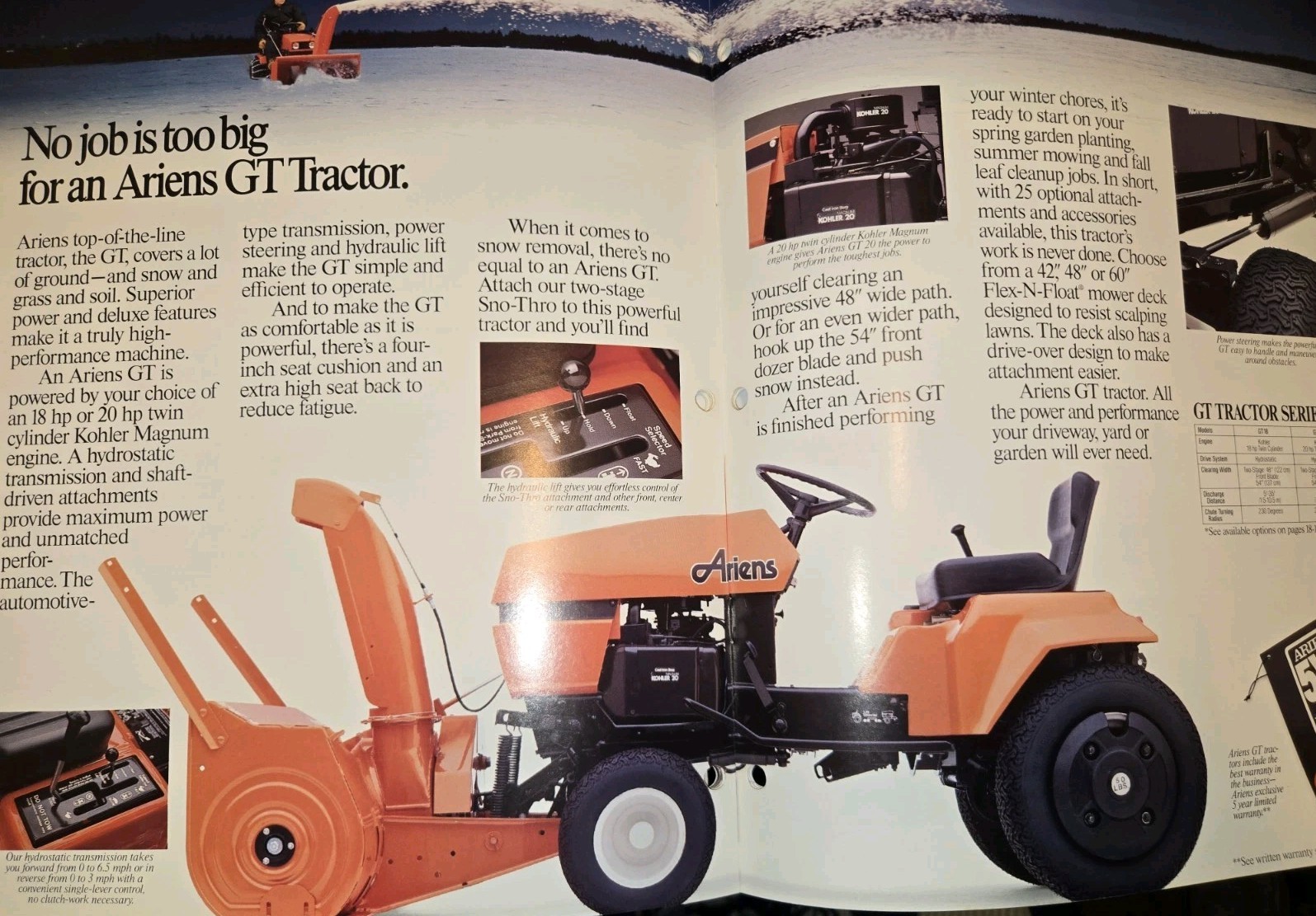 1987 1988 ARIENS DEALERSHIP ADVERTISING BROCHURES SNO-THROS